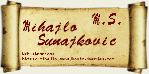 Mihajlo Sunajković vizit kartica